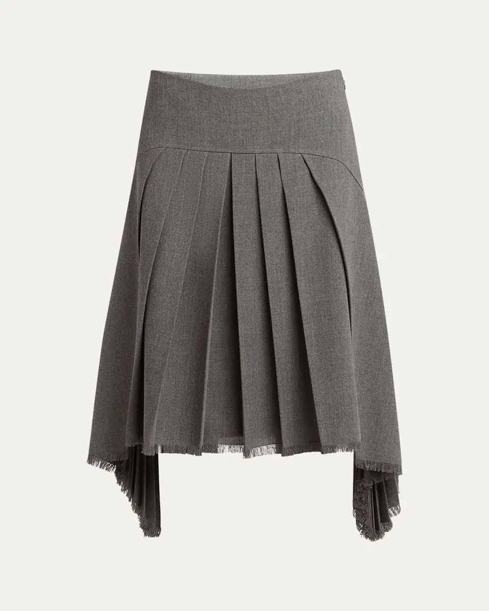 Jil Sander Curved-Yoked Pleated Midi Skirt | Thumbnail 5