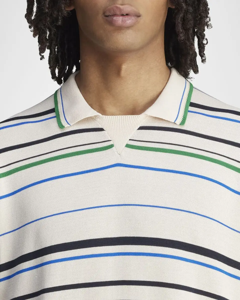 Adidas x Wales Bonner Men's Stripe Knit Polo Shirt | Thumbnail 5 Adidas x Wales Bonner Men's Stripe Knit Polo Shirt | Thumbnail 5