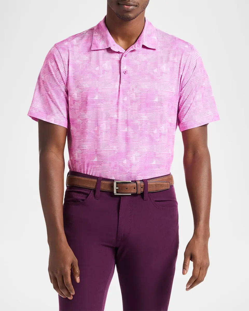 Robert Graham Men's Norlen Geometric Stretch Knit Polo Shirt | Thumbnail 3 Robert Graham Men's Norlen Geometric Stretch Knit Polo Shirt | Thumbnail 3