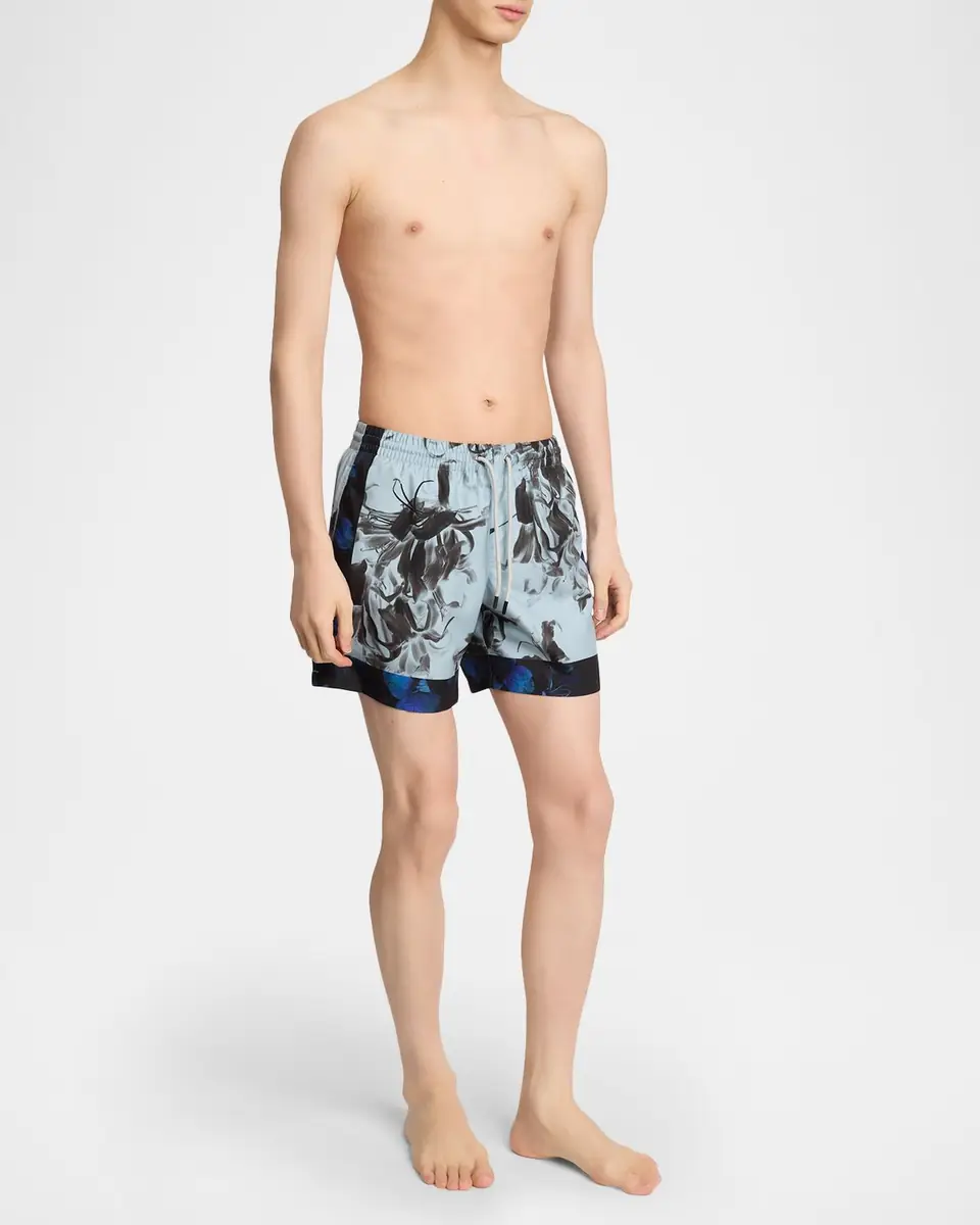 Dries Van Noten Men's Phibbs Floral Nylon Swim Shorts | Thumbnail 2 Dries Van Noten Men's Phibbs Floral Nylon Swim Shorts | Thumbnail 2