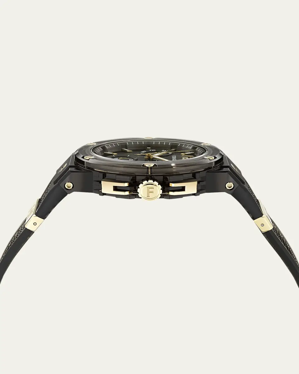 Ferragamo F-80 44mm Translucent Black Bioplastic Chronograph Watch | Thumbnail 7 Ferragamo F-80 44mm Translucent Black Bioplastic Chronograph Watch | Thumbnail 7