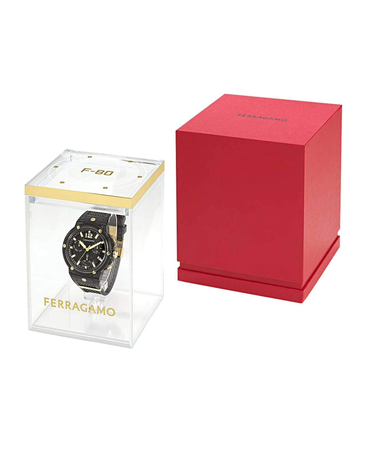 Ferragamo F-80 44mm Translucent Black Bioplastic Chronograph Watch