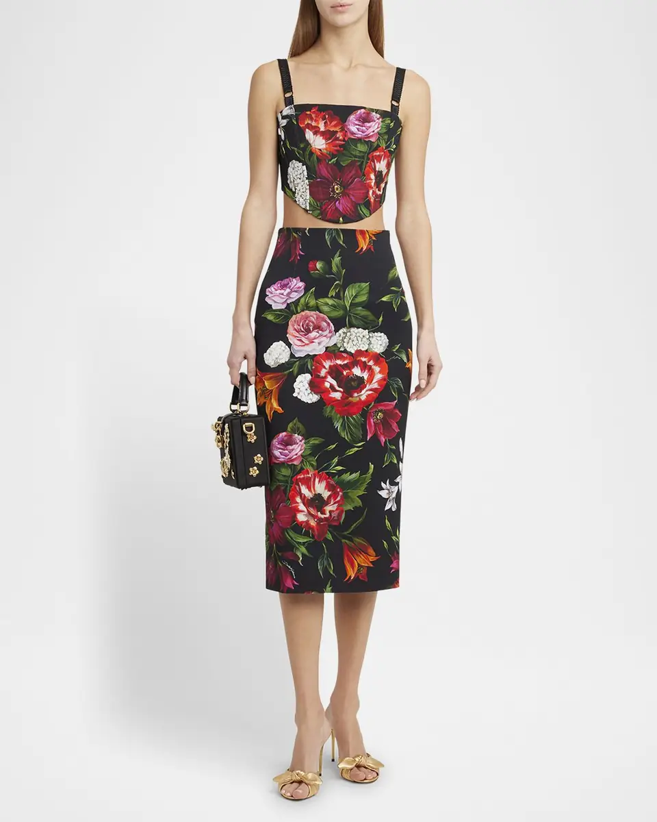 Dolce & Gabbana Anemone Floral Crop Corset Top | Thumbnail 2