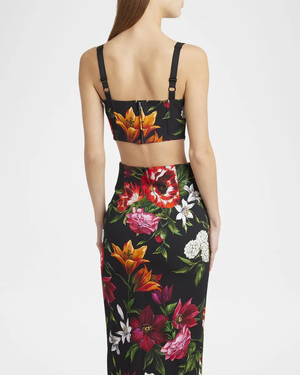 Dolce & Gabbana Anemone Floral Crop Corset Top | Thumbnail 3