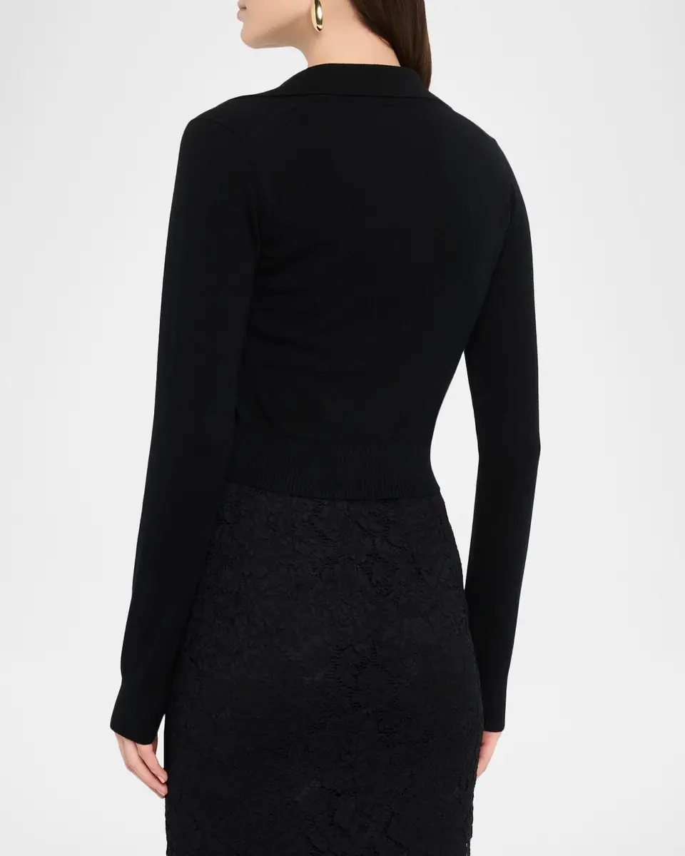 Dolce & Gabbana Cashmere Crop Henley Sweater | Thumbnail 3