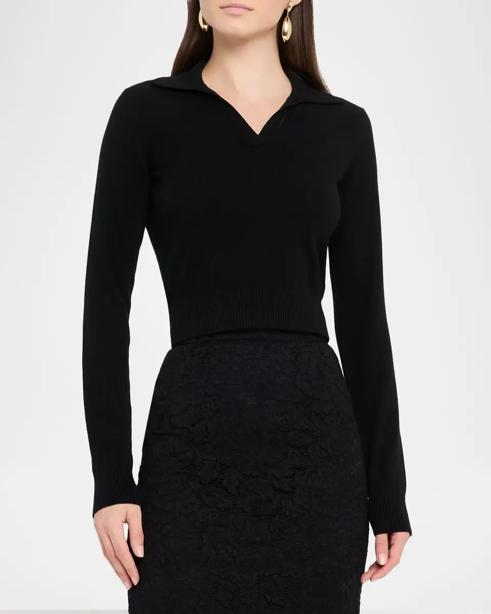 Dolce & Gabbana Cashmere Crop Henley Sweater | Thumbnail 4