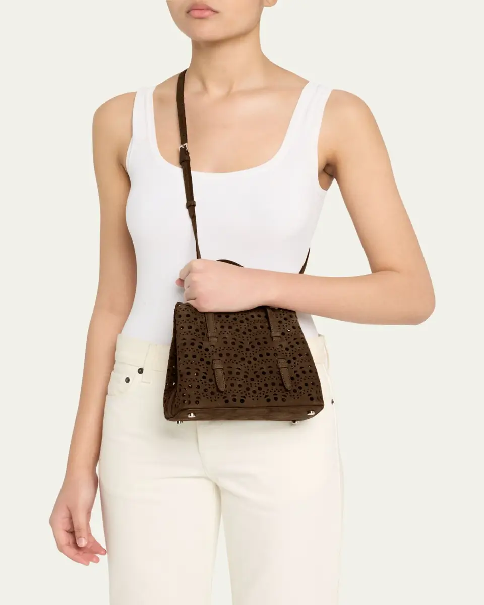 Alaïa Mina 20 Top-Handle Bag in Perforated Suede | Thumbnail 2