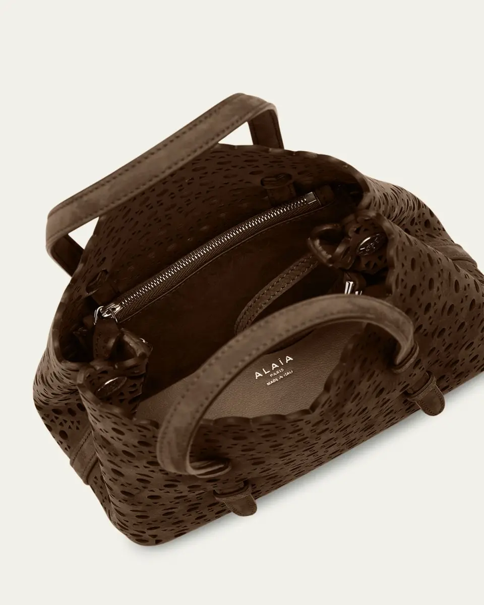 Alaïa Mina 20 Top-Handle Bag in Perforated Suede | Thumbnail 4