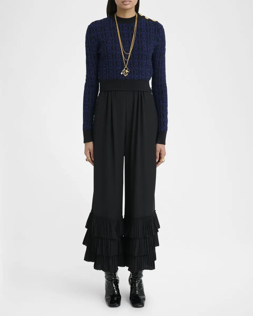 Chloé Tiered Ruffle Hem Wide-Leg Pants | Thumbnail 2