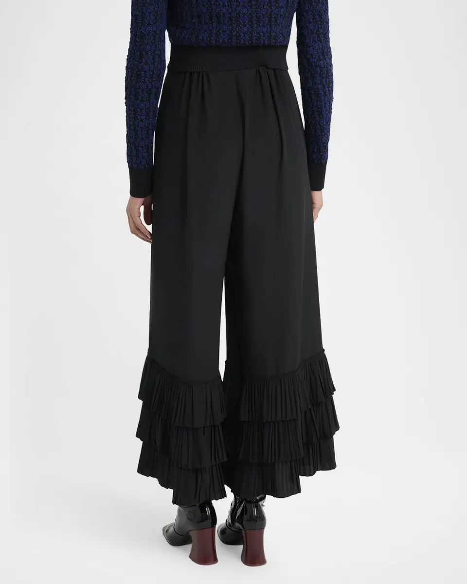 Chloé Tiered Ruffle Hem Wide-Leg Pants | Thumbnail 3