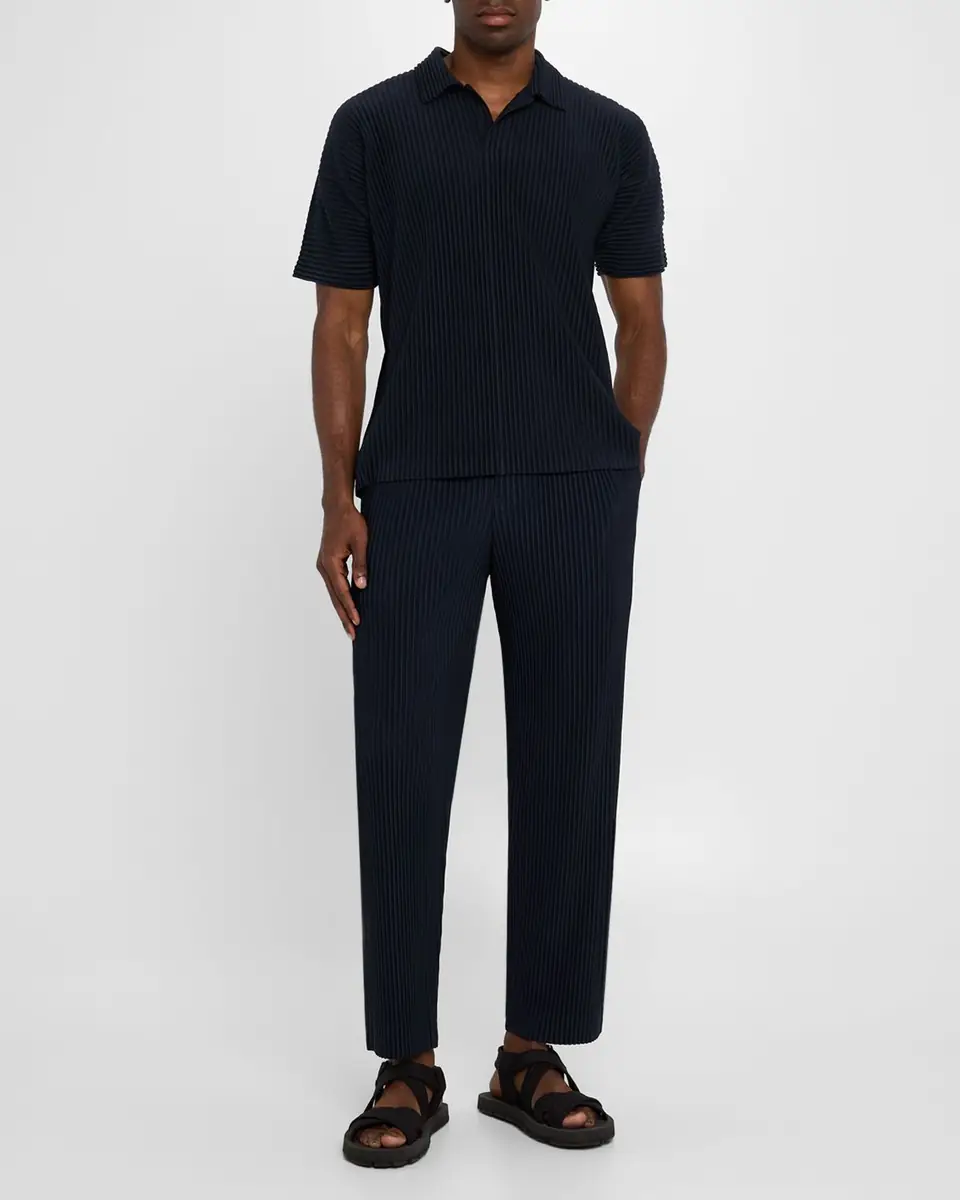 Homme Plissé Issey Miyake Men's Pleated Flat-Front Pants | Thumbnail 2 Homme Plissé Issey Miyake Men's Pleated Flat-Front Pants | Thumbnail 2