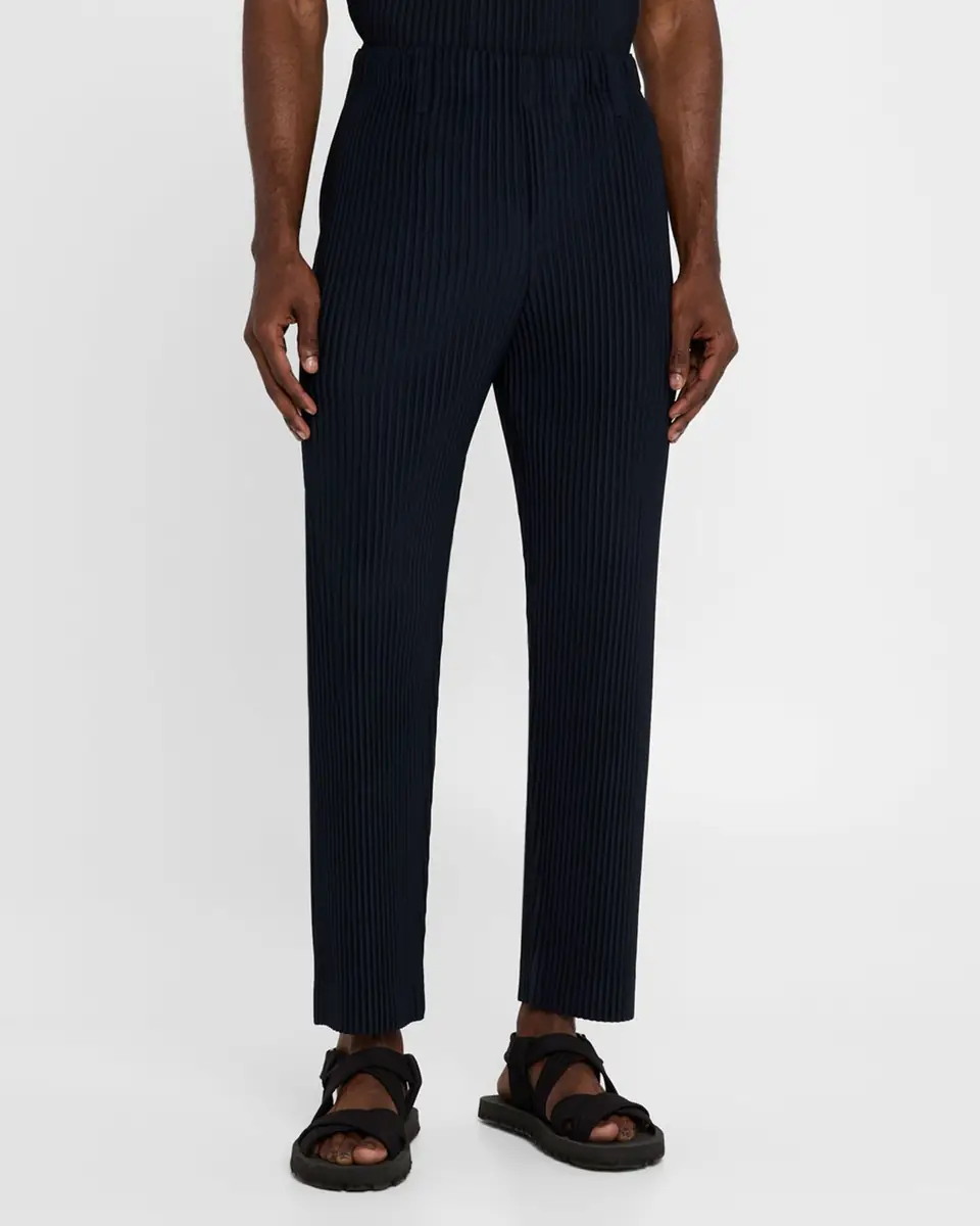 Homme Plissé Issey Miyake Men's Pleated Flat-Front Pants | Thumbnail 4 Homme Plissé Issey Miyake Men's Pleated Flat-Front Pants | Thumbnail 4