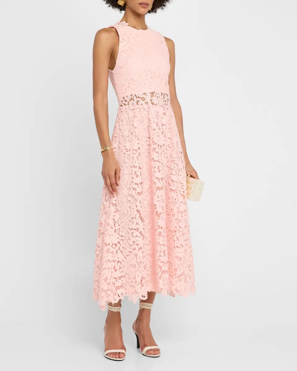 Alice + Olivia Babette Lace Midi Dress | Thumbnail 4