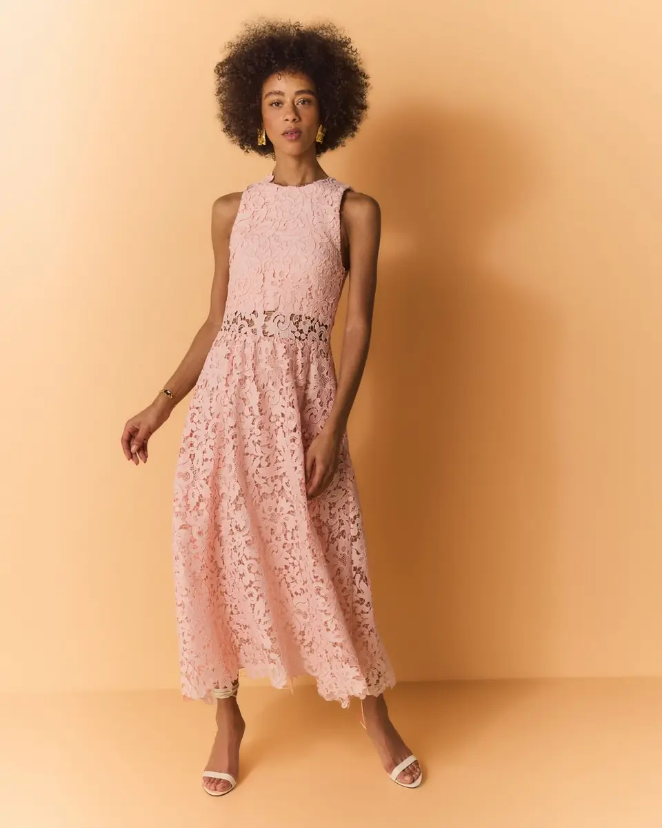 Alice + Olivia Babette Lace Midi Dress | Thumbnail 5