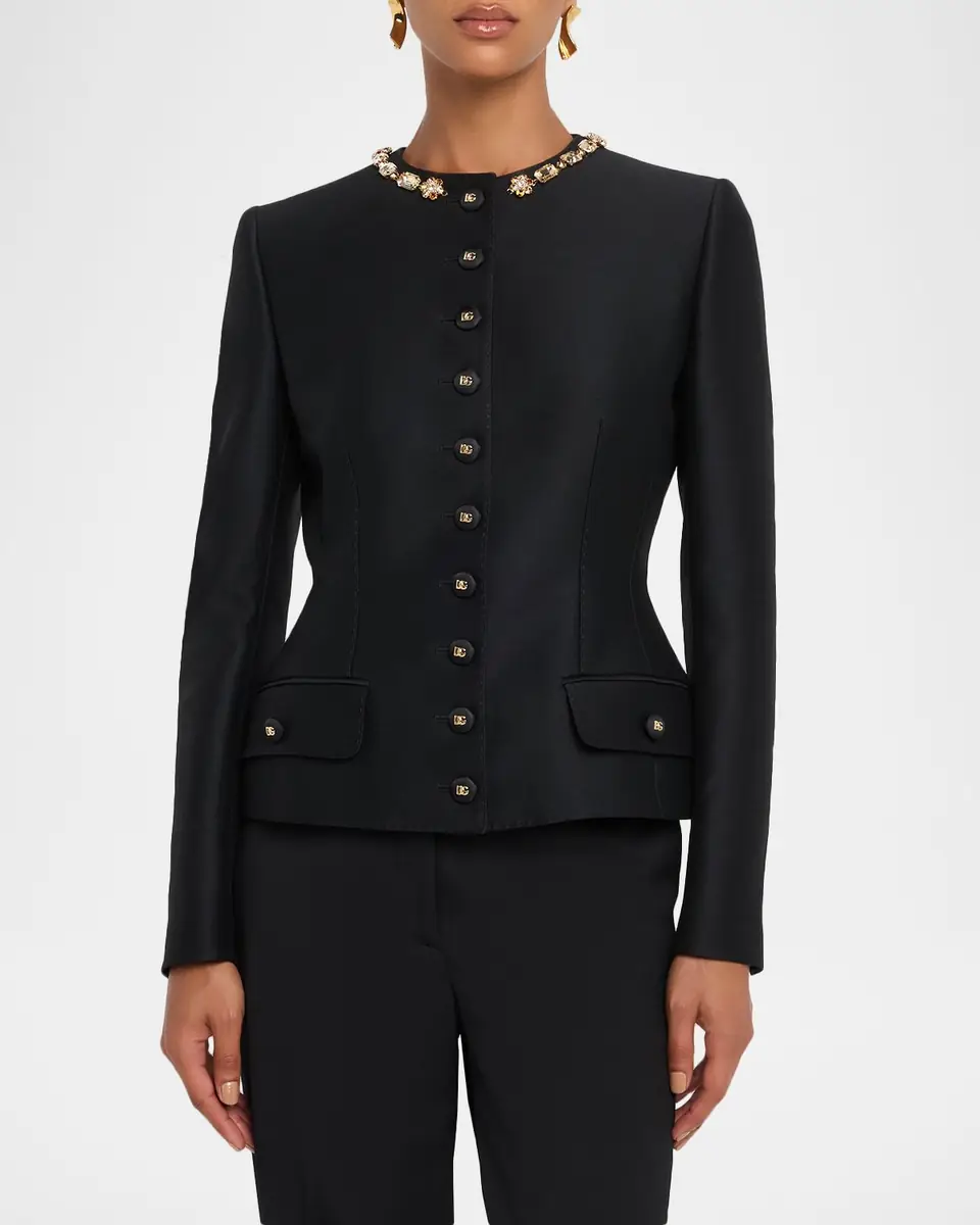 Dolce & Gabbana Tailored Crystal-Embellished Blazer | Thumbnail 4 Dolce & Gabbana Tailored Crystal-Embellished Blazer | Thumbnail 4