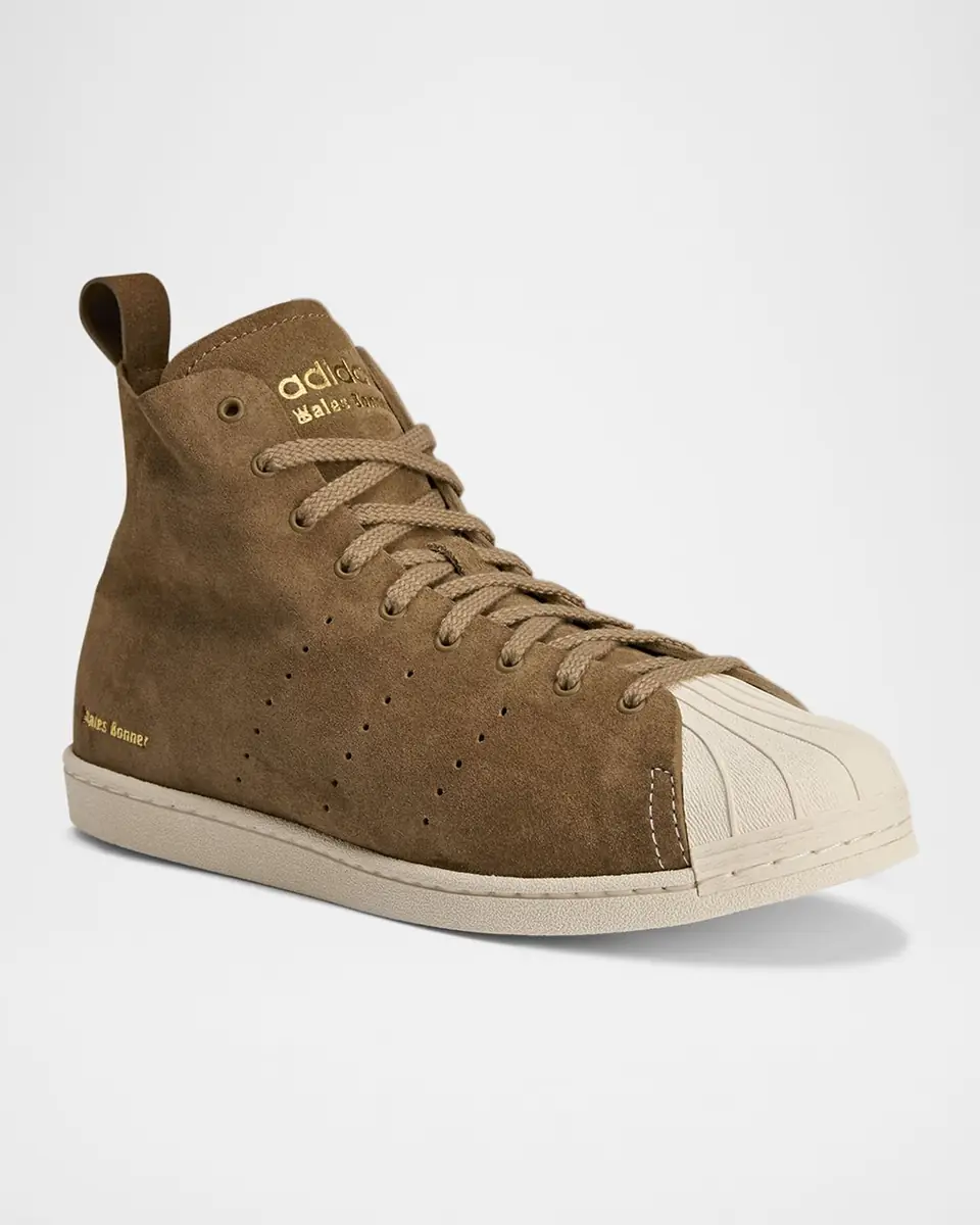 adidas x Wales Bonner x Wales Bonner Men's Superstar Suede High-Top Sneakers | Thumbnail 2 adidas x Wales Bonner x Wales Bonner Men's Superstar Suede High-Top Sneakers | Thumbnail 2