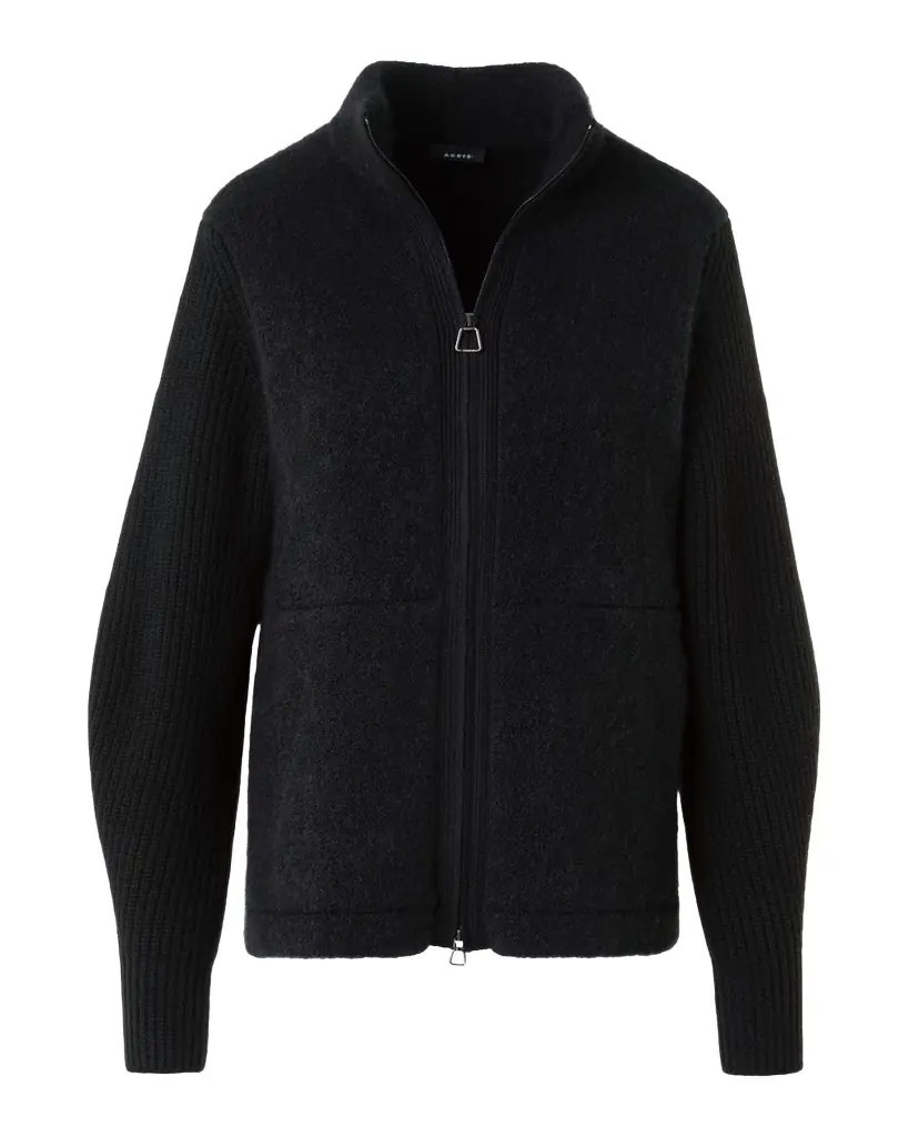 Akris Cashmere-Silk Boucle Zip Cardigan | Image 1 Akris Cashmere-Silk Boucle Zip Cardigan | Image 1