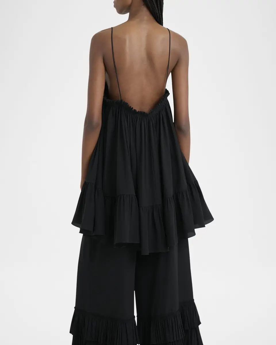 Chloé V-Neck Ruffle Mini Babydoll Dress | Thumbnail 3
