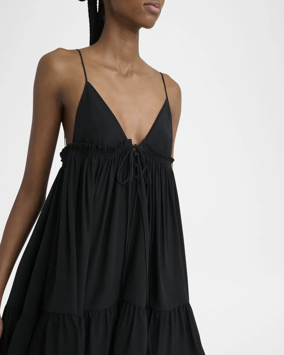 Chloé V-Neck Ruffle Mini Babydoll Dress | Thumbnail 5
