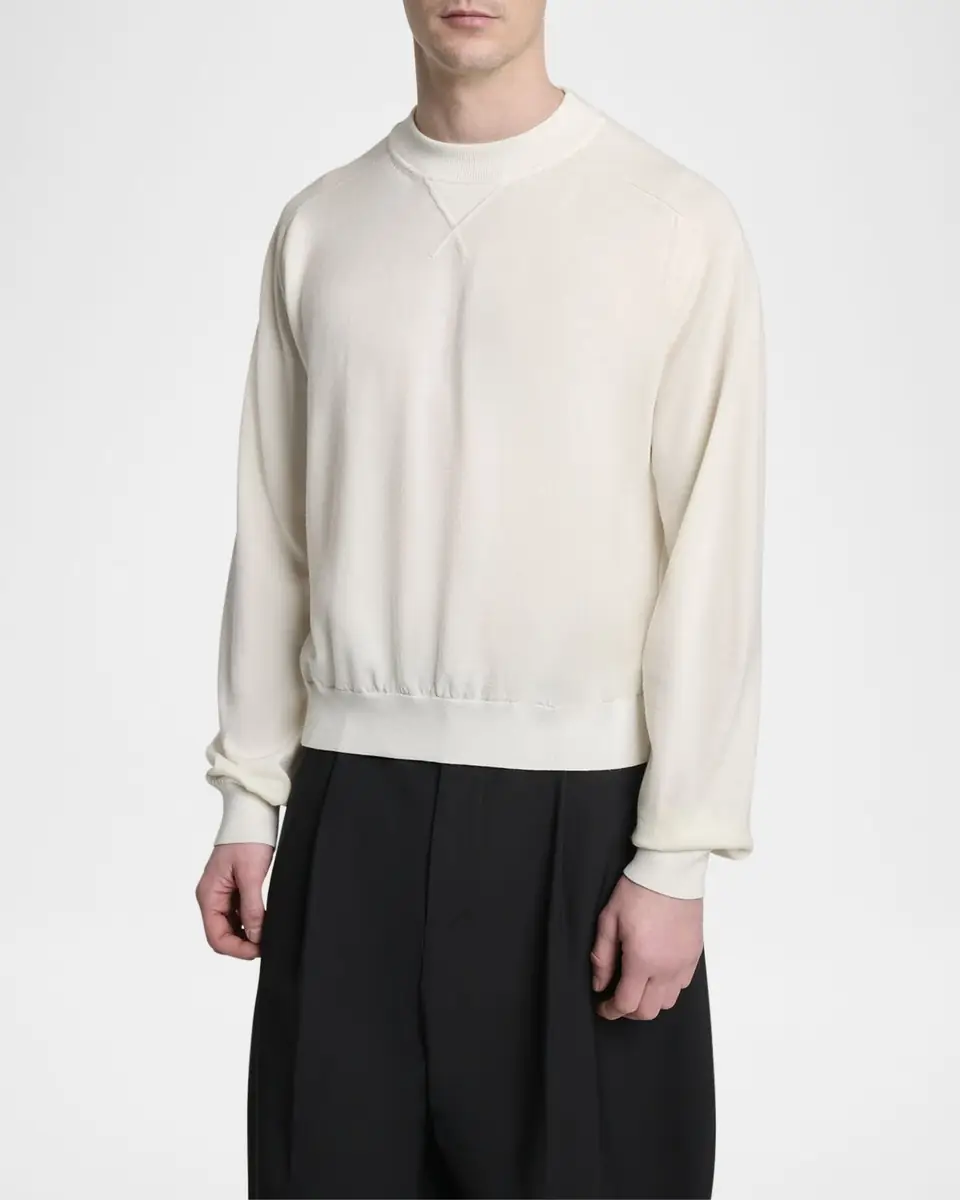 Jacquemus Men's Brode Embroidered Logo Crewneck Sweater | Thumbnail 4 Jacquemus Men's Brode Embroidered Logo Crewneck Sweater | Thumbnail 4
