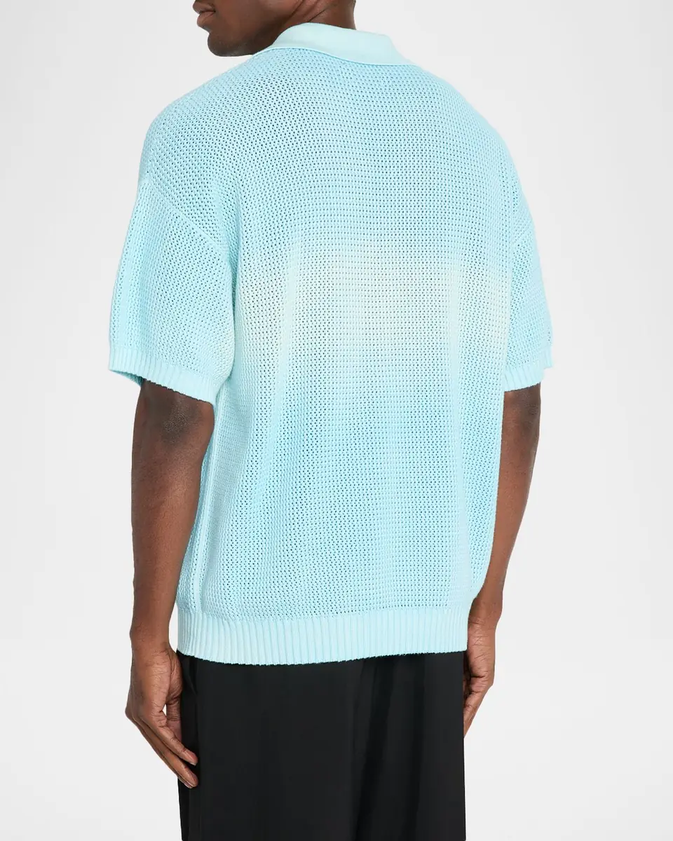 AMIRI Men's Cotton Knit Johnny Collar Polo Shirt | Thumbnail 3 AMIRI Men's Cotton Knit Johnny Collar Polo Shirt | Thumbnail 3