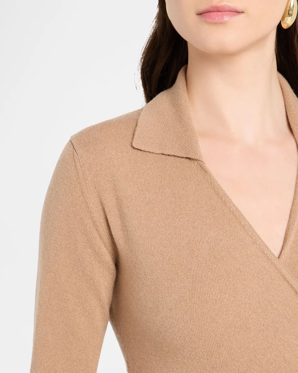 Dolce & Gabbana Long-Sleeve Crop Wrap Polo Sweater | Thumbnail 6