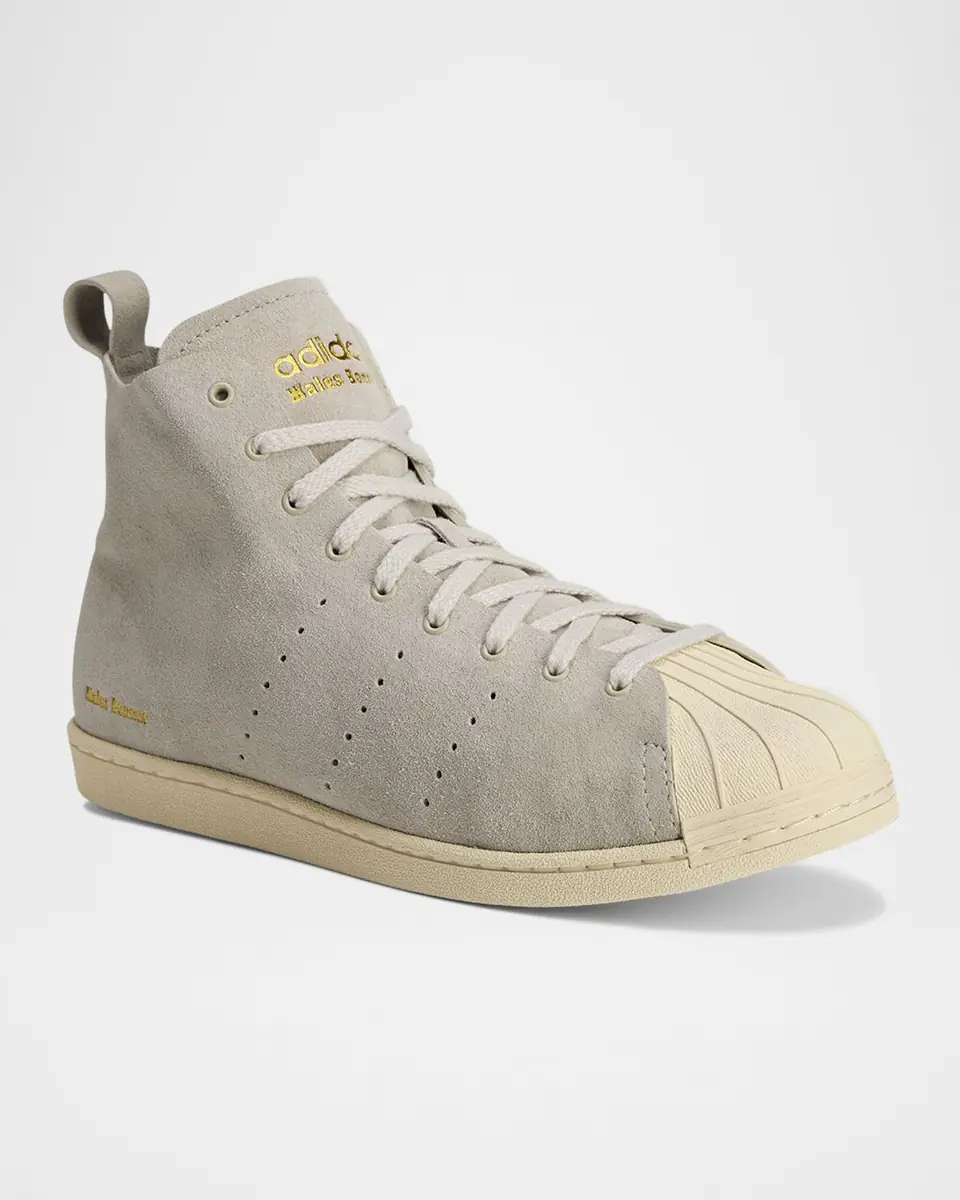 adidas x Wales Bonner x Wales Bonner Men's Superstar Suede High-Top Sneakers | Thumbnail 2 adidas x Wales Bonner x Wales Bonner Men's Superstar Suede High-Top Sneakers | Thumbnail 2