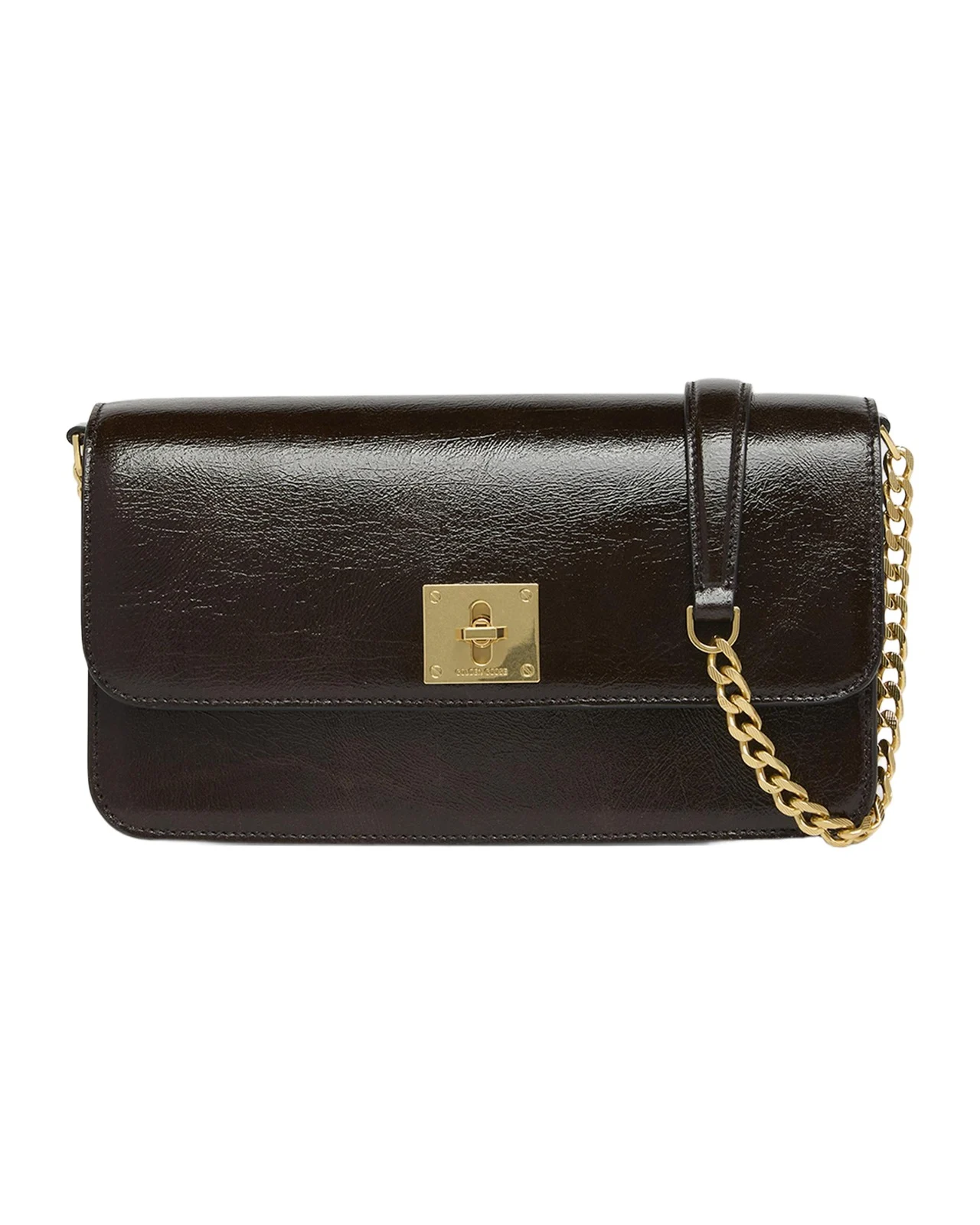 Gioia Shiny Wavy Leather Shoulder Bag Gioia Shiny Wavy Leather Shoulder Bag