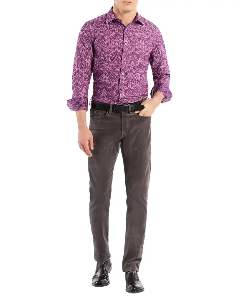 Men's Highland Tonal Damask Sport Shirt