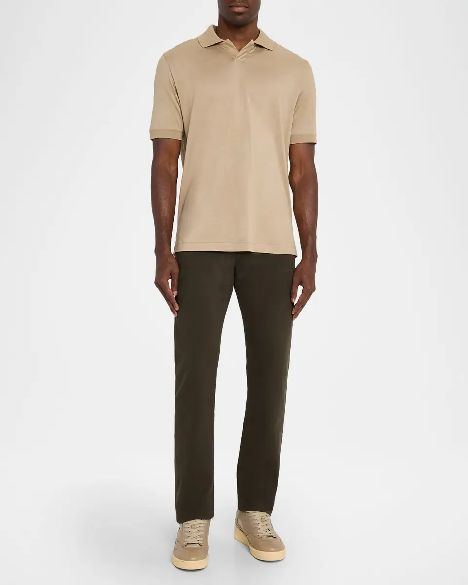 Canali Men's Cotton Johnny Collar Polo Shirt | Thumbnail 2
