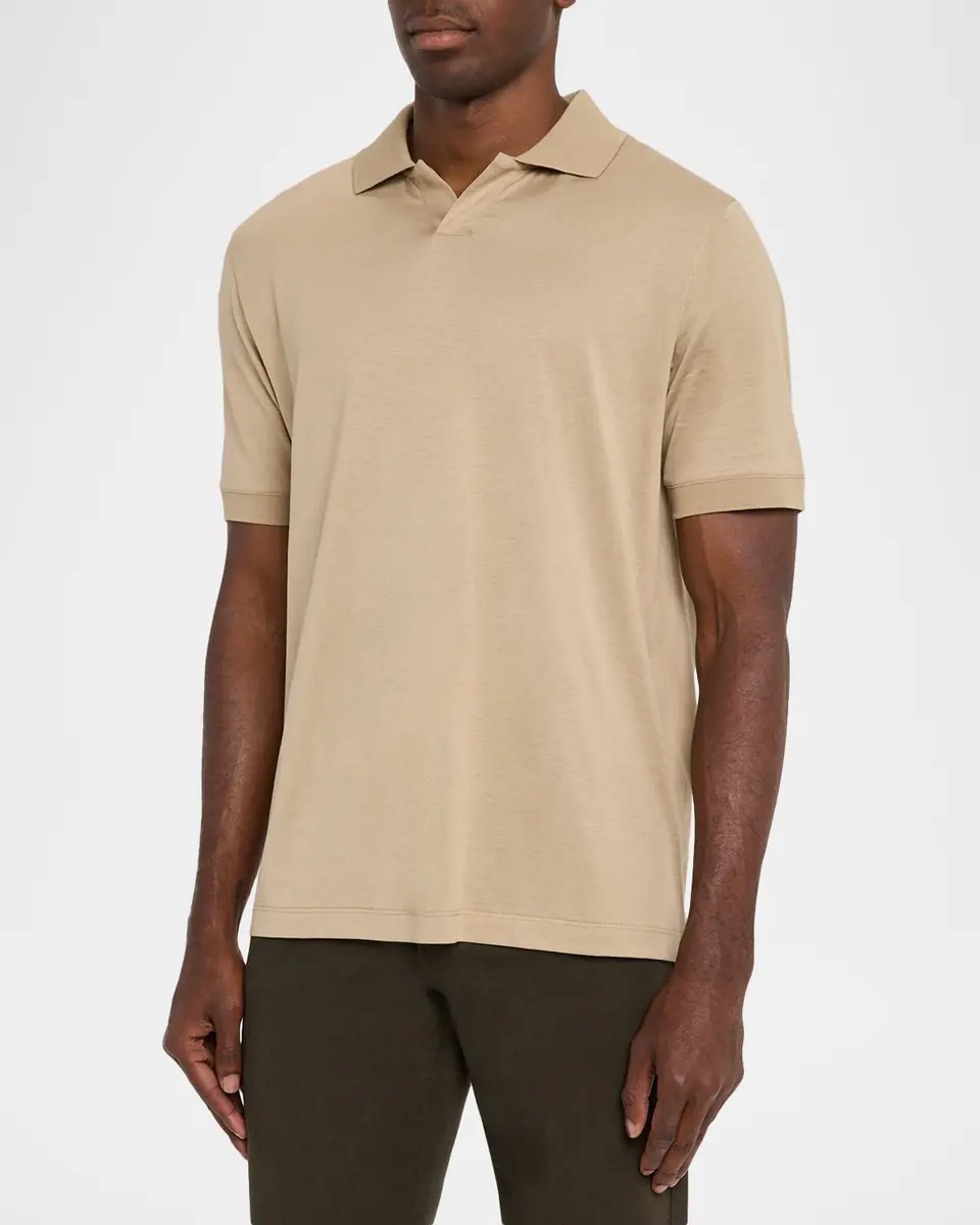 Canali Men's Cotton Johnny Collar Polo Shirt | Thumbnail 4