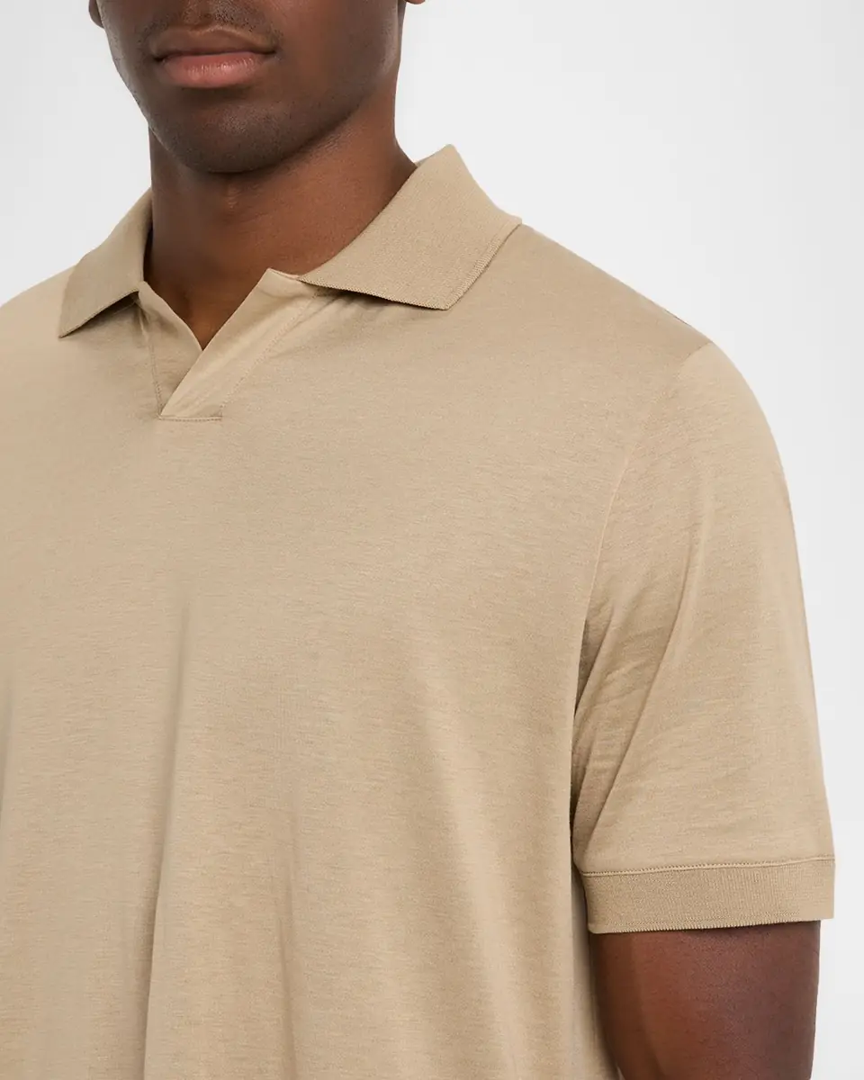 Canali Men's Cotton Johnny Collar Polo Shirt | Thumbnail 5
