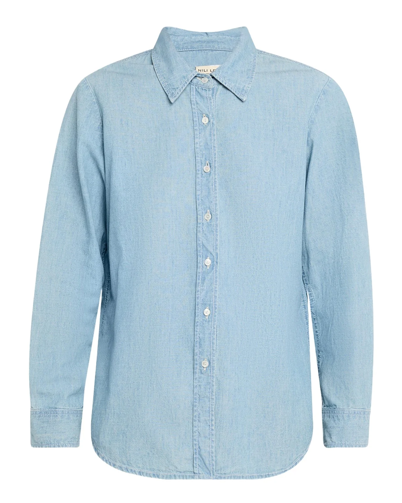 Nili Lotan Monti Chambray Denim Button-Down Shirt