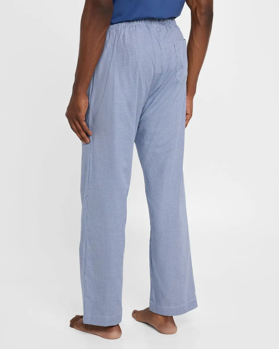 Derek Rose Men's Barker Micro Houndstooth Cotton Lounge Pants | Thumbnail 3