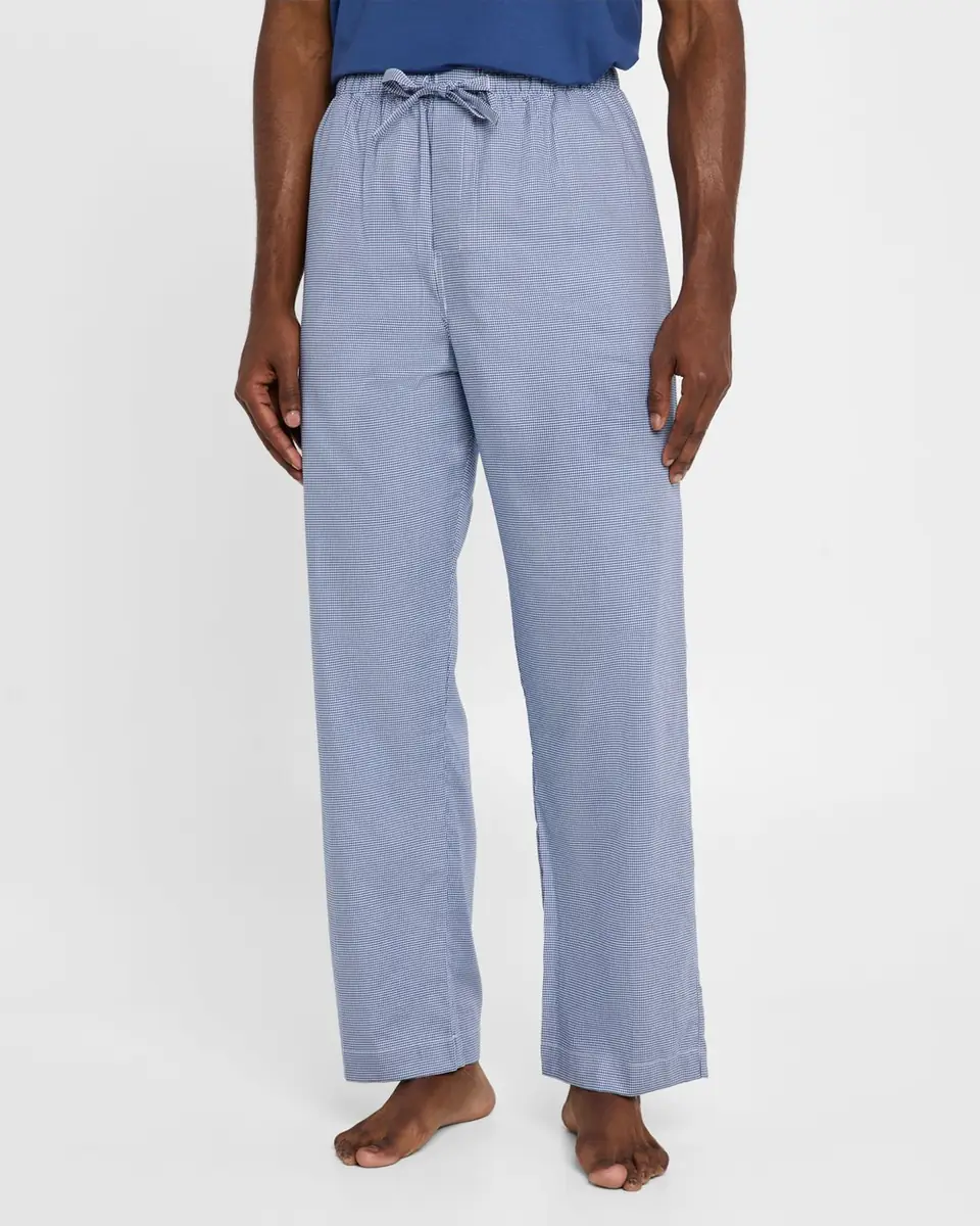 Derek Rose Men's Barker Micro Houndstooth Cotton Lounge Pants | Thumbnail 4