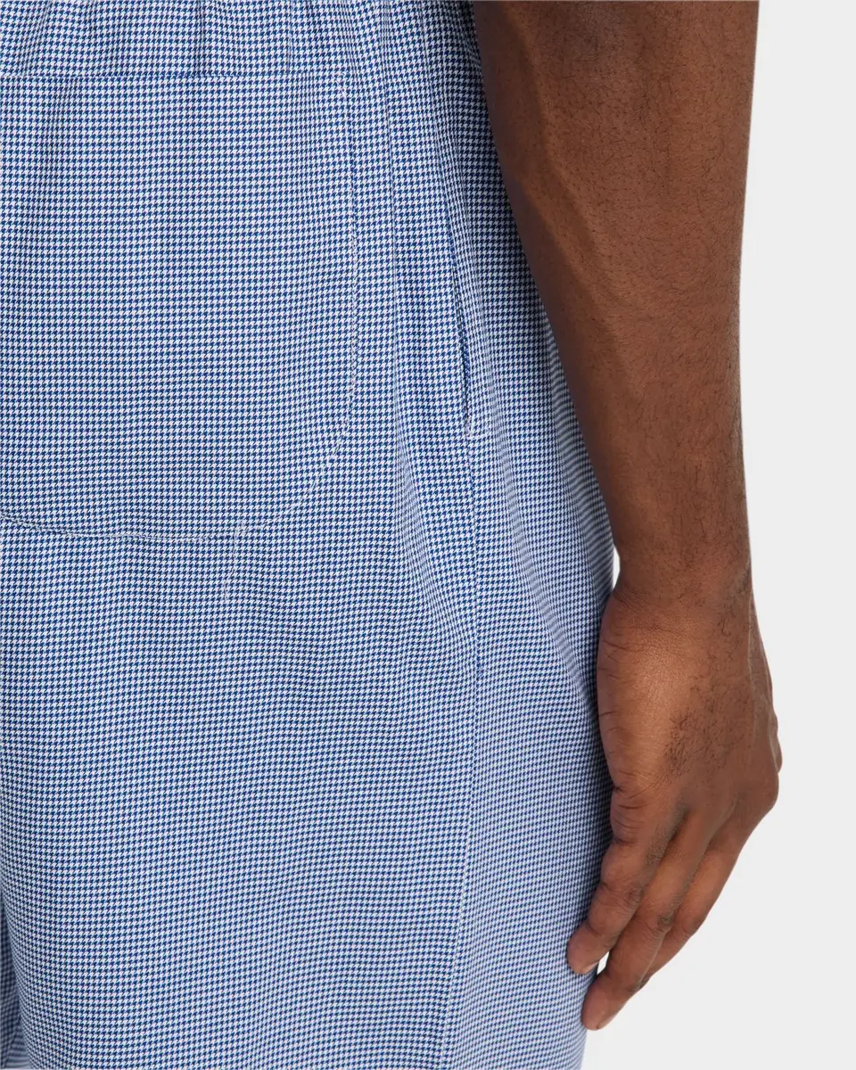 Derek Rose Men's Barker Micro Houndstooth Cotton Lounge Pants | Thumbnail 5