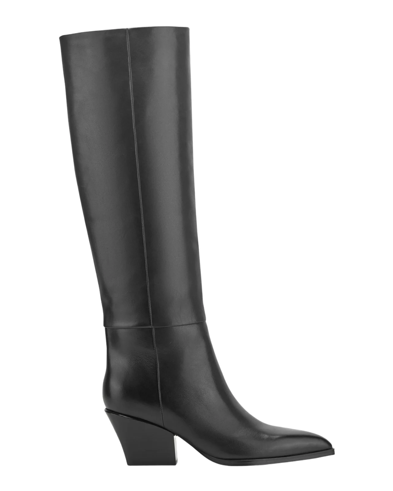 Marc Fisher LTD Tarrie Stacked Heel Leather Knee-High Boots