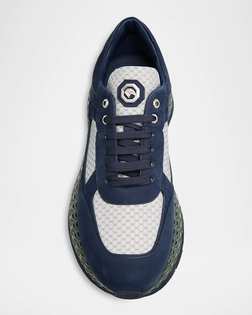 Stefano Ricci Men's Suede & Technical Fabric Sneakers | Thumbnail 6 Stefano Ricci Men's Suede & Technical Fabric Sneakers | Thumbnail 6