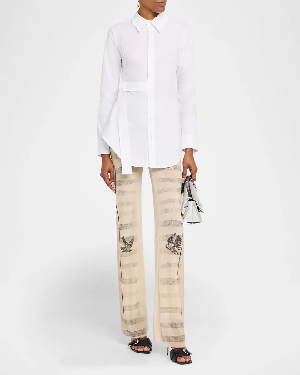 Jean Paul Gaultier Waist-Strap Cotton Button-Down Shirt | Thumbnail 2