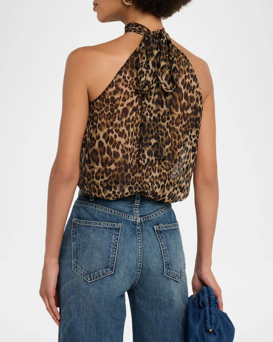 Nili Lotan Alla Vintage Leopard-Print Halter Top | Thumbnail 3