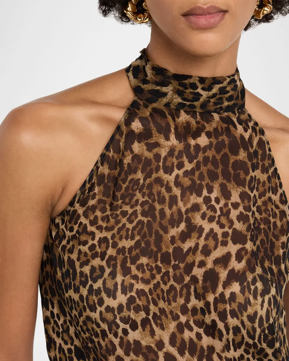Nili Lotan Alla Vintage Leopard-Print Halter Top | Thumbnail 5