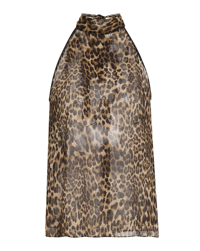 Nili Lotan Alla Vintage Leopard-Print Halter Top | Image 1 Nili Lotan Alla Vintage Leopard-Print Halter Top | Image 1