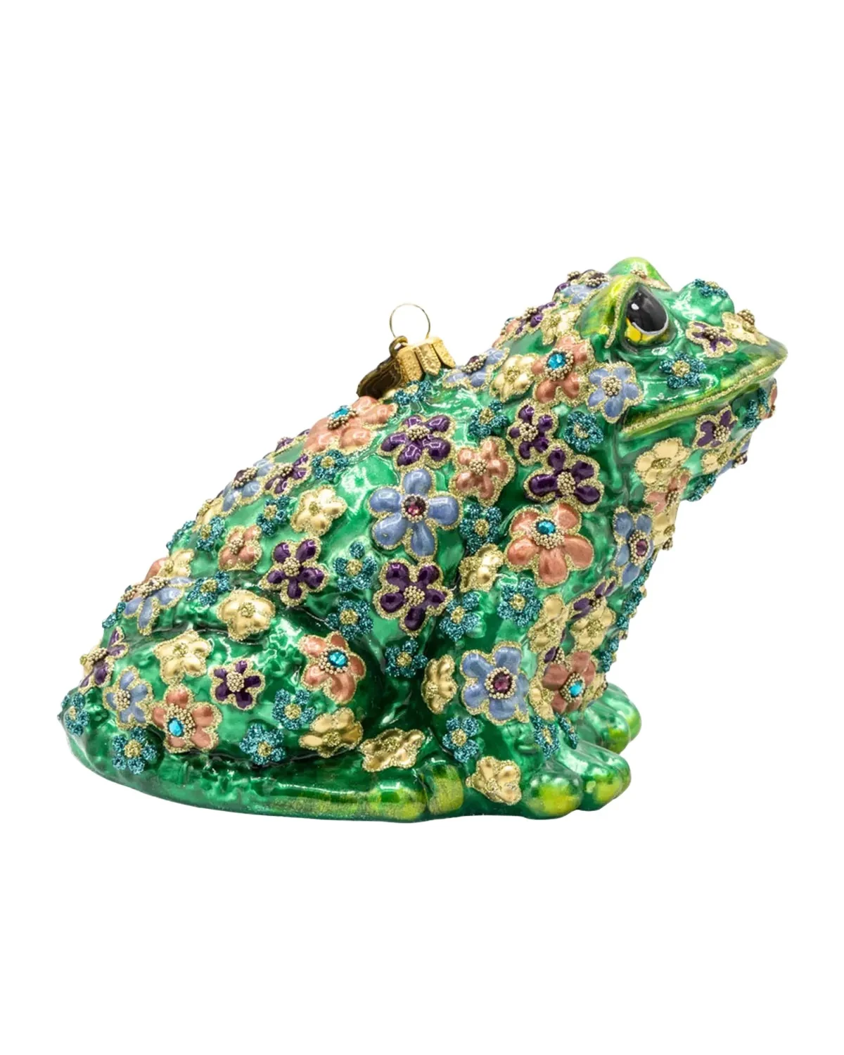 Jay Strongwater Floral Frog Christmas Ornament