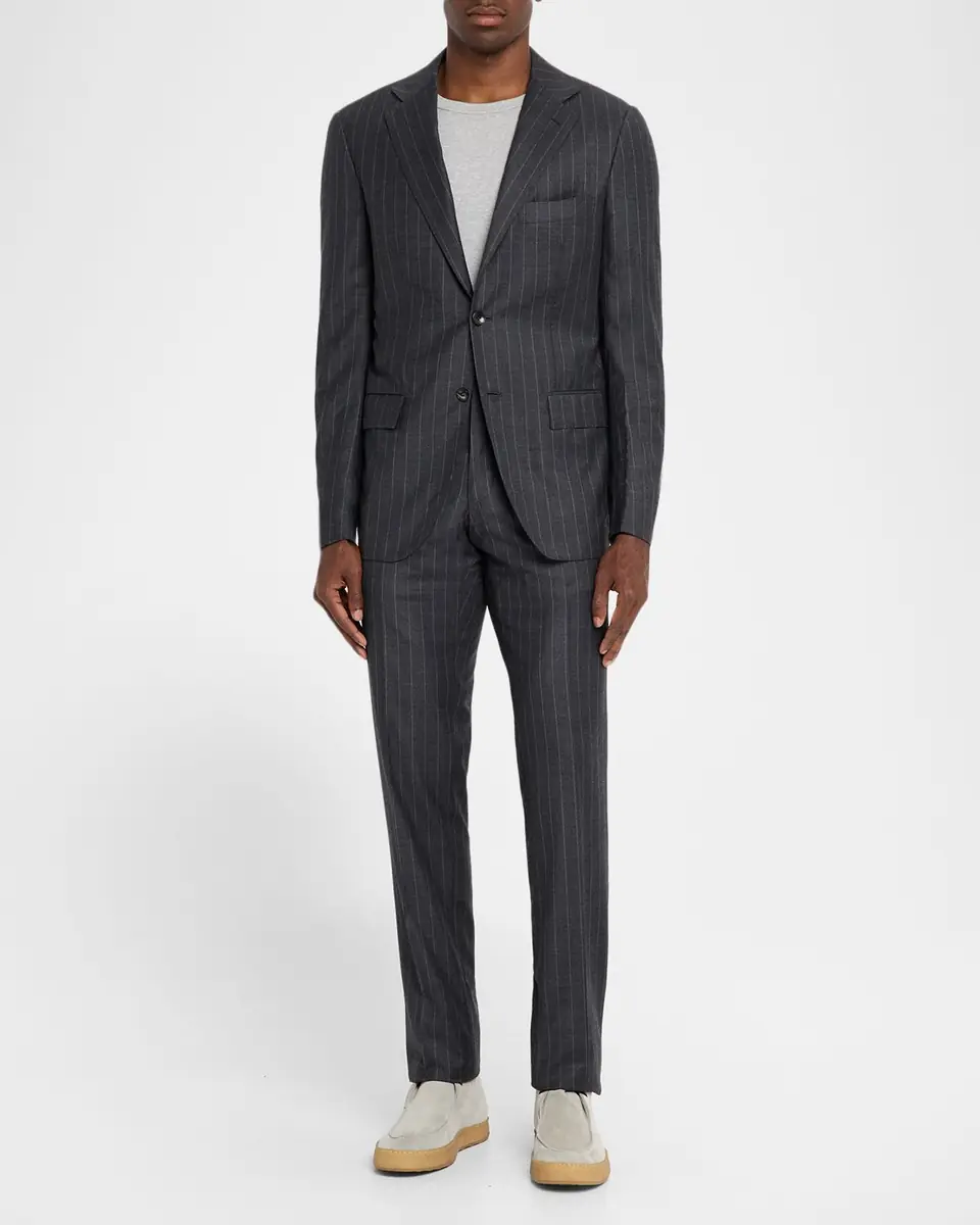Kiton Men's Wool Pinstripe Two-Piece Suit | Thumbnail 2 Kiton Men's Wool Pinstripe Two-Piece Suit | Thumbnail 2