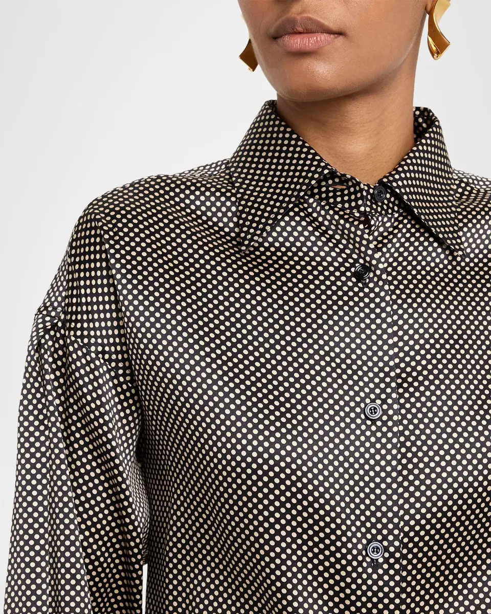 TOM FORD Polka Dot Stretch Satin Button-Down Shirt | Thumbnail 5 TOM FORD Polka Dot Stretch Satin Button-Down Shirt | Thumbnail 5
