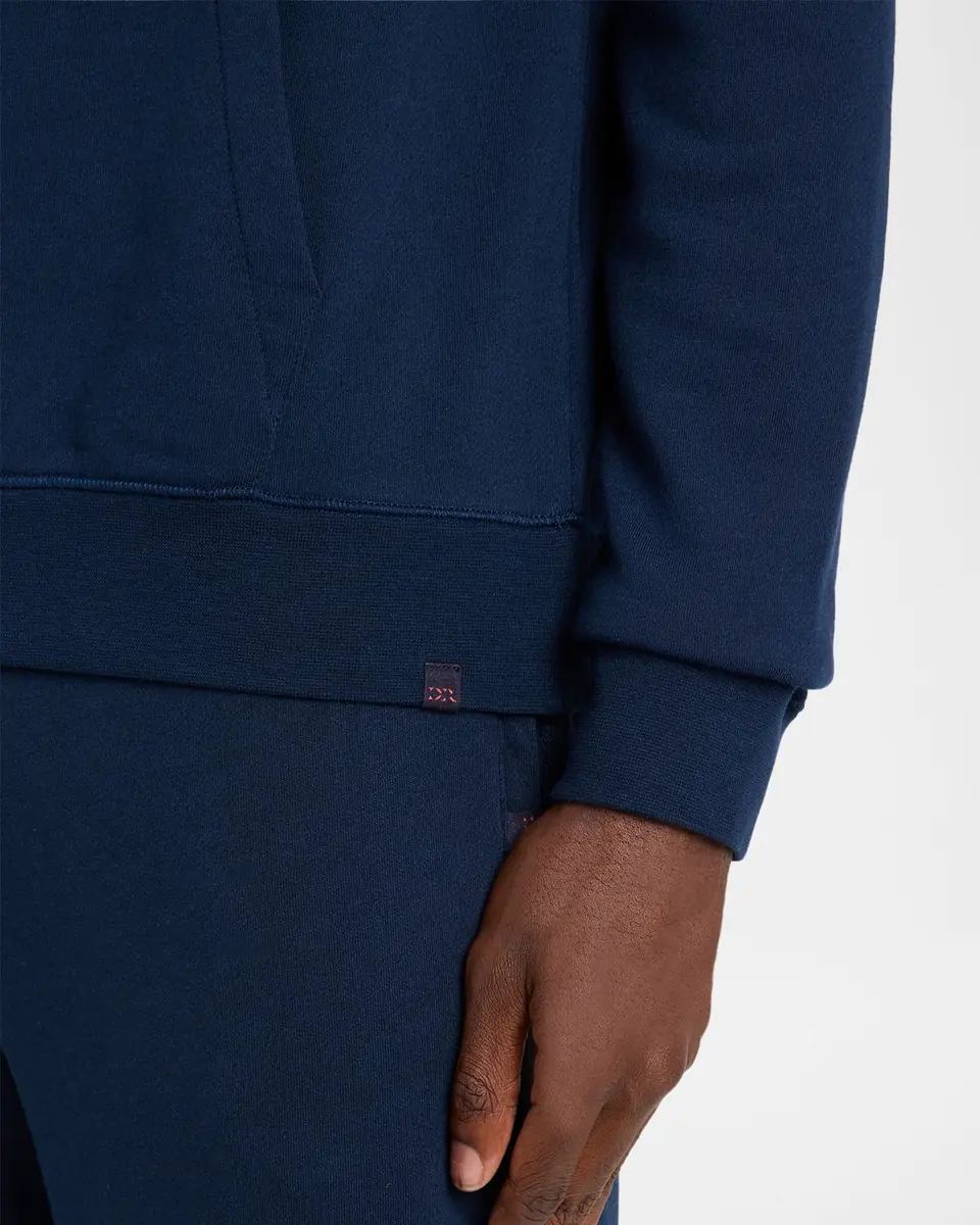 Derek Rose Men's Quinn Cotton Loopback Pullover Hoodie | Thumbnail 4 Derek Rose Men's Quinn Cotton Loopback Pullover Hoodie | Thumbnail 4