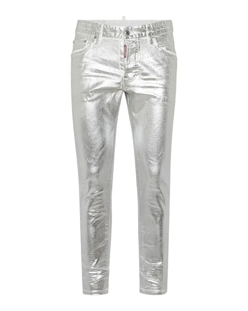 Men's Metallic Coated Skinny Jeans