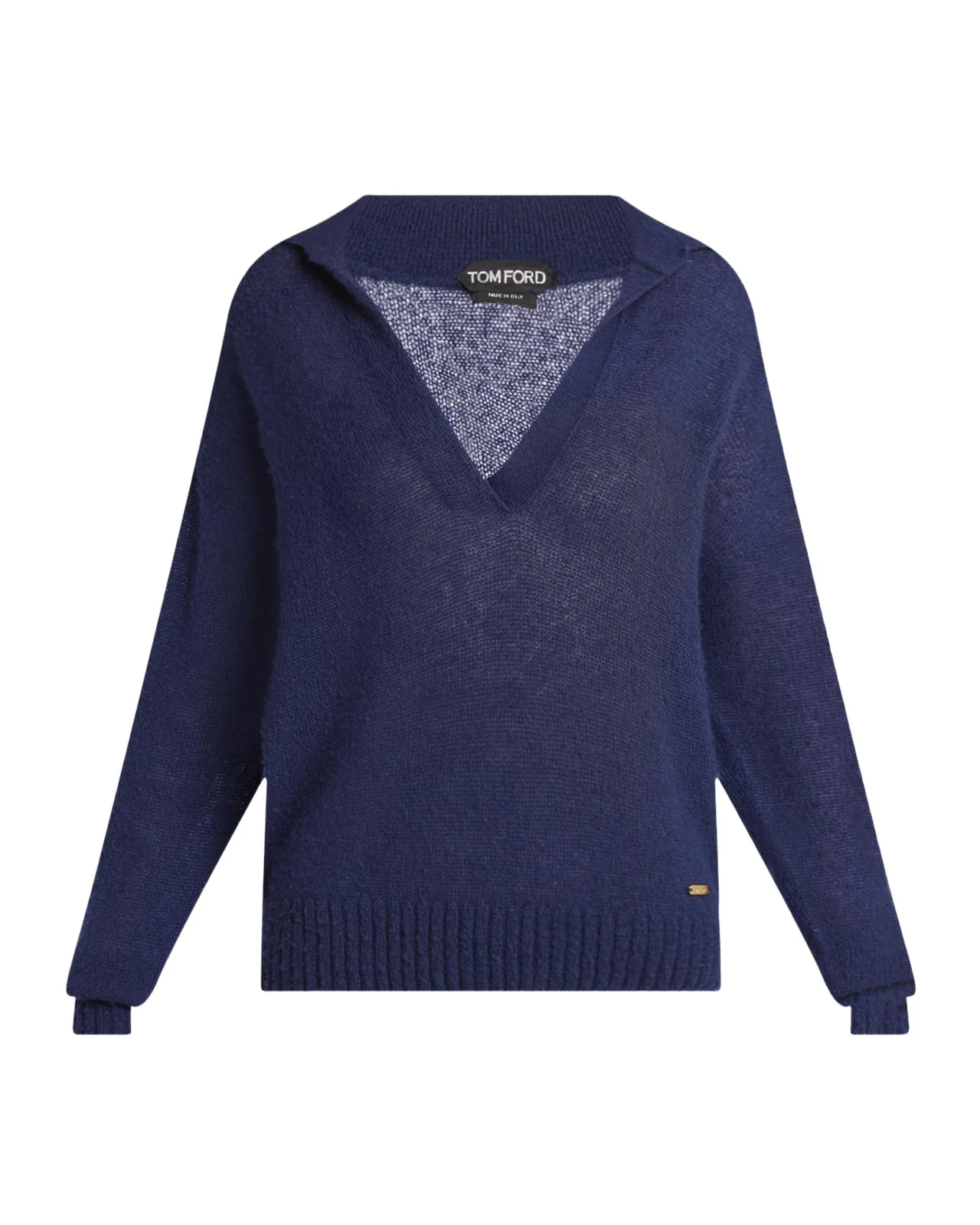 V-Neck Cashmere-Silk Oversized Polo Sweater V-Neck Cashmere-Silk Oversized Polo Sweater