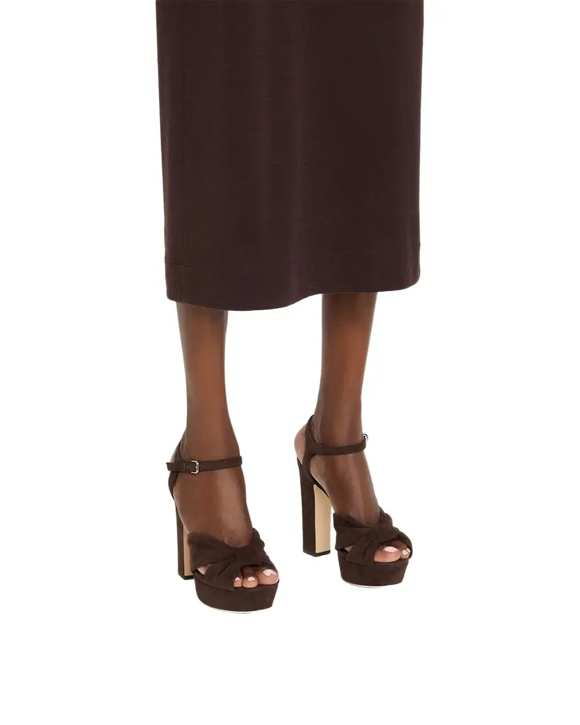 Heloise 120 Suede Ankle-Strap Platform Sandals