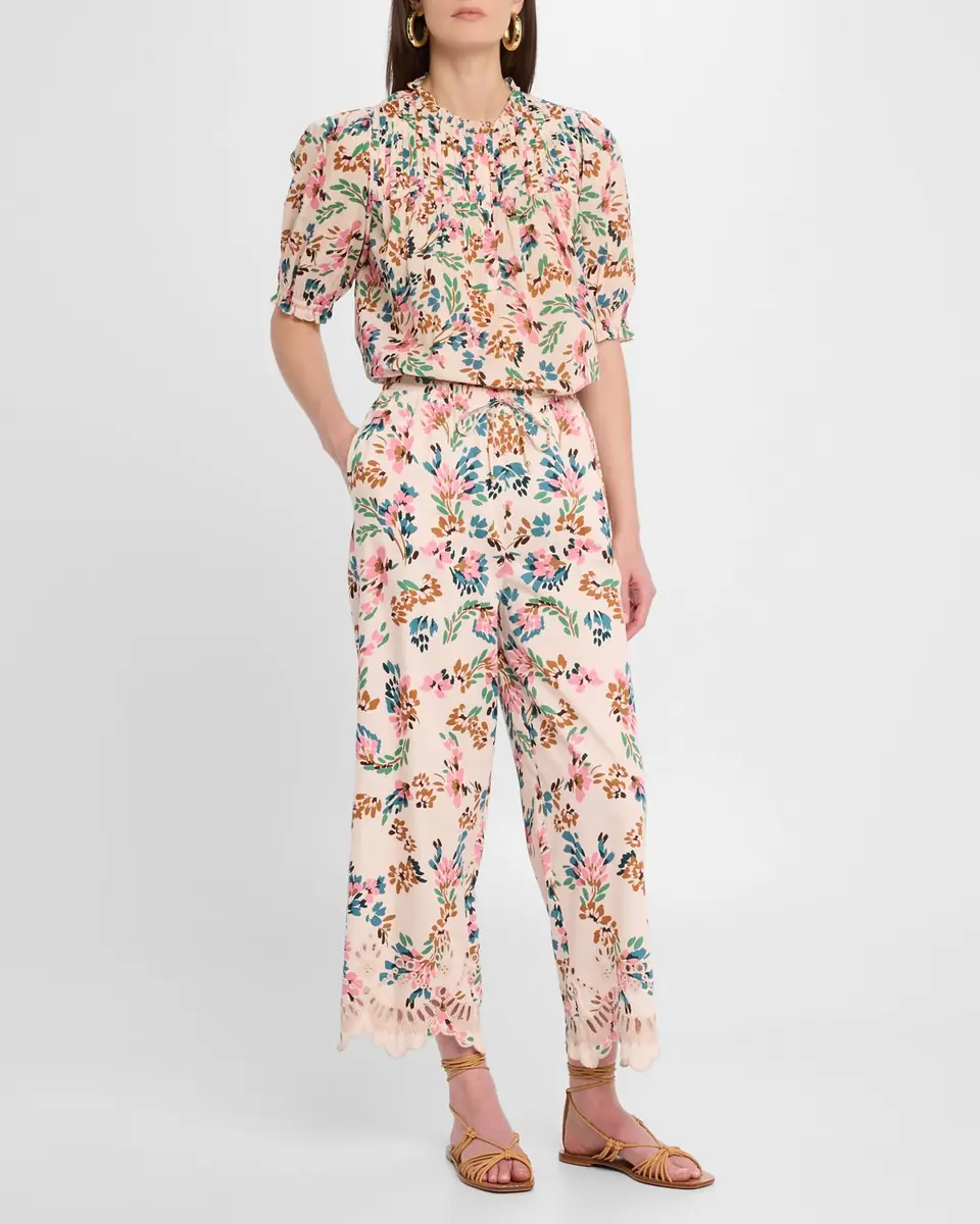 FIGUE Lizzy Straight-Leg Crop Pull-On Pants | Thumbnail 2